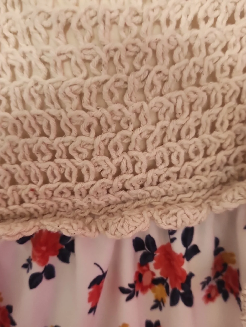 No Boundaries Cream Crochet Bodice Floral Spaghetti Strap Tank - Picture 3 of 4